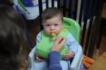 First time eating a solid food...sweet potatoes first thing in the morning?!