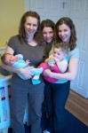 Wyatt, Aunt Diana, Mom, Aunt Amalia, and Cousin Sophia in the nursery